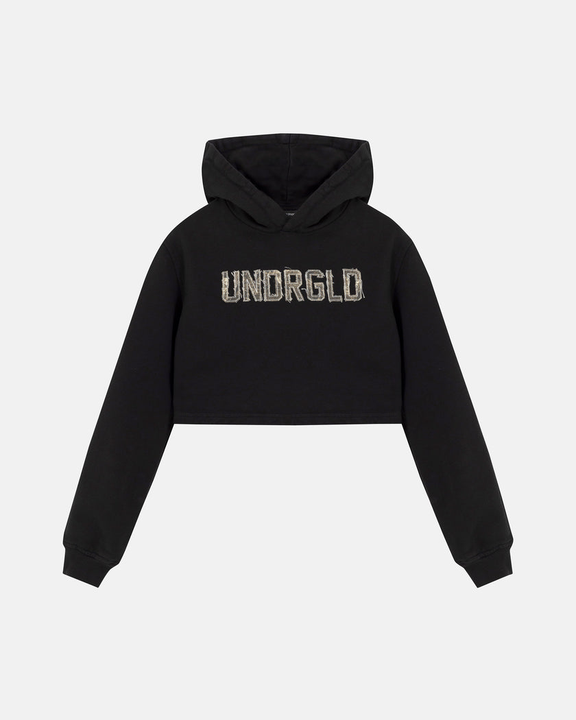 W ECHOES CAMMO UNDRGLD SLIM FIT HOODIE BLACK