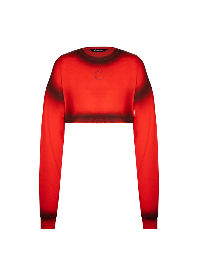 CROPPED SWEATERWOMEN TENEBRA RED