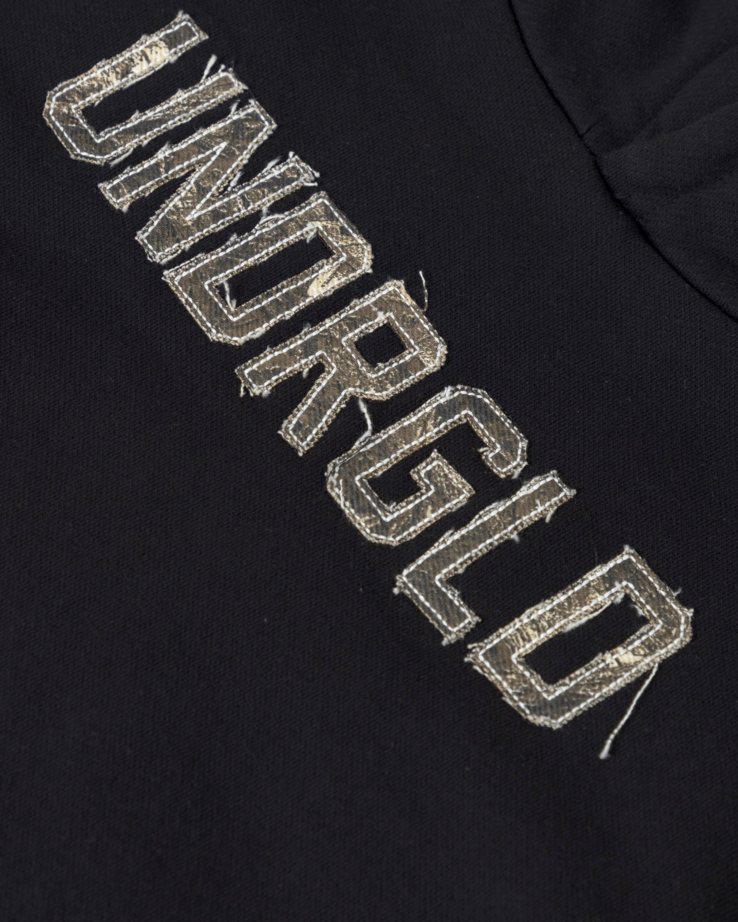 W ECHOES CAMMO UNDRGLD SLIM FIT HOODIE BLACK