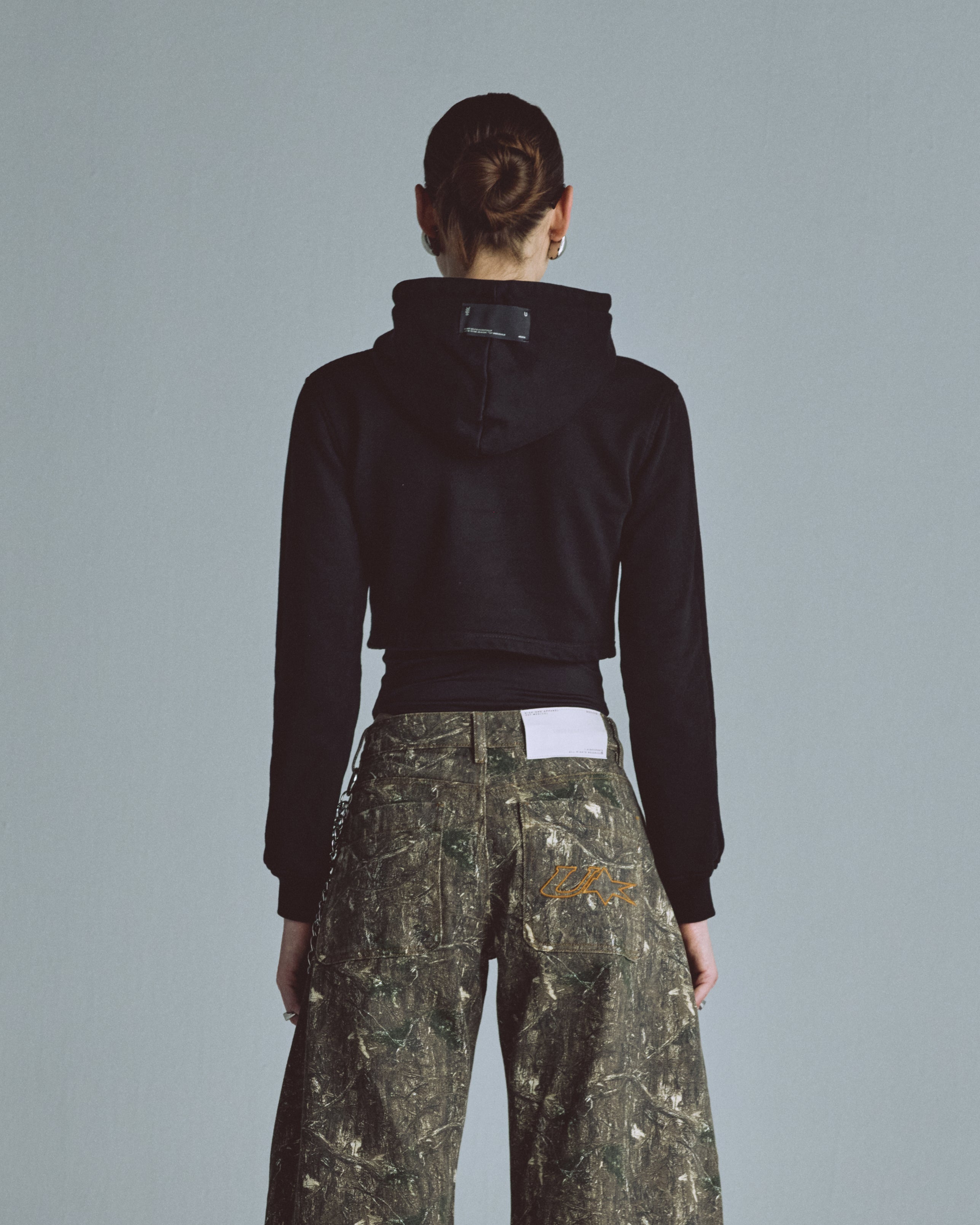 W ECHOES CAMMO UNDRGLD SLIM FIT HOODIE BLACK
