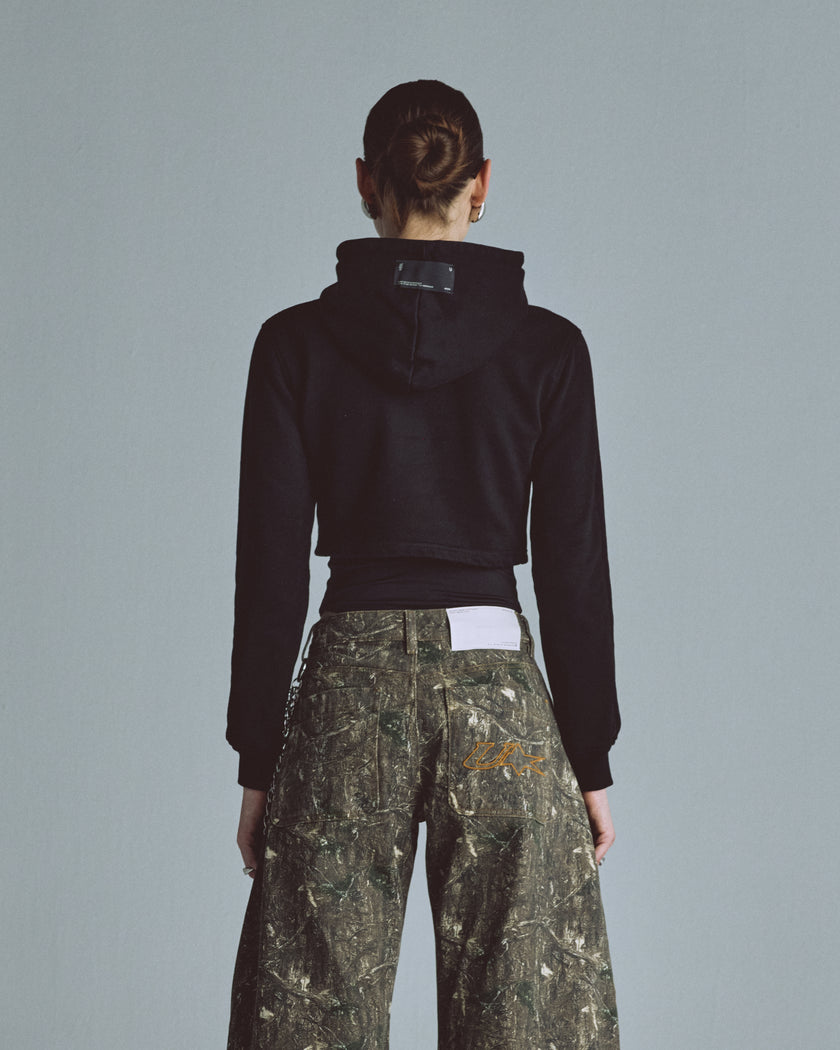 W ECHOES CAMMO UNDRGLD SLIM FIT HOODIE BLACK