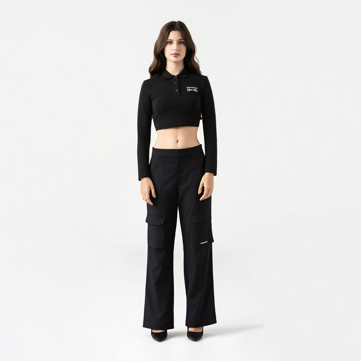 APRILE CROP TOP BLACK W