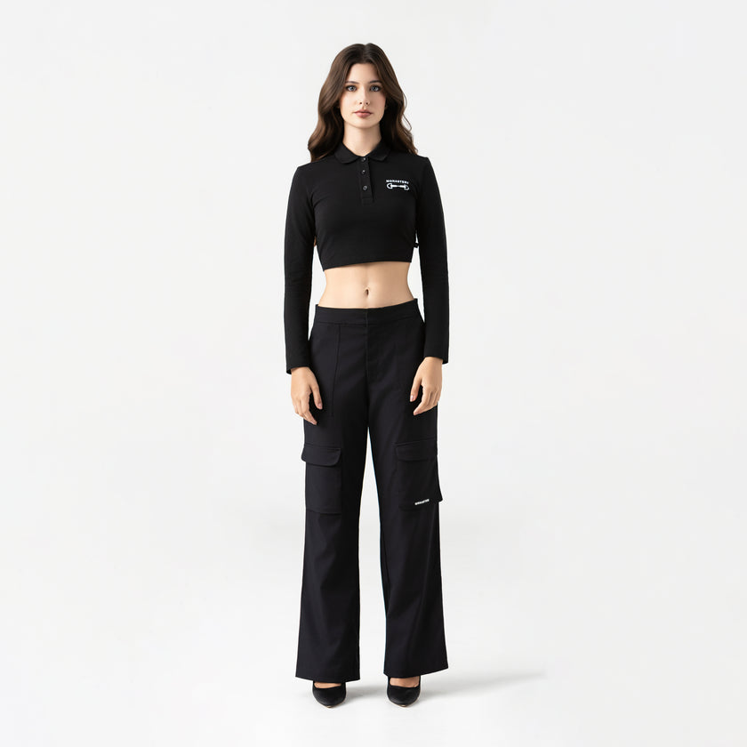 APRILE CROP TOP BLACK W