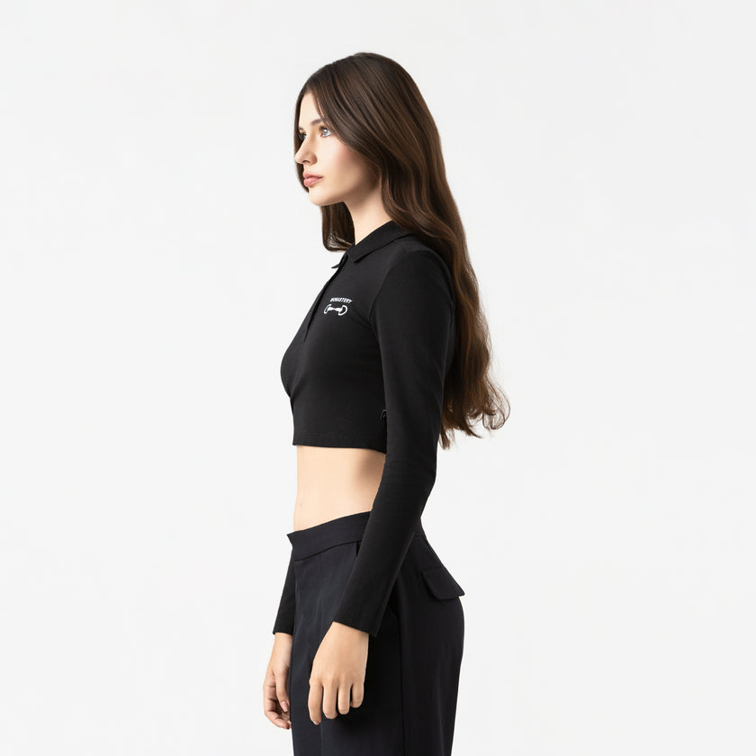 APRILE CROP TOP BLACK W