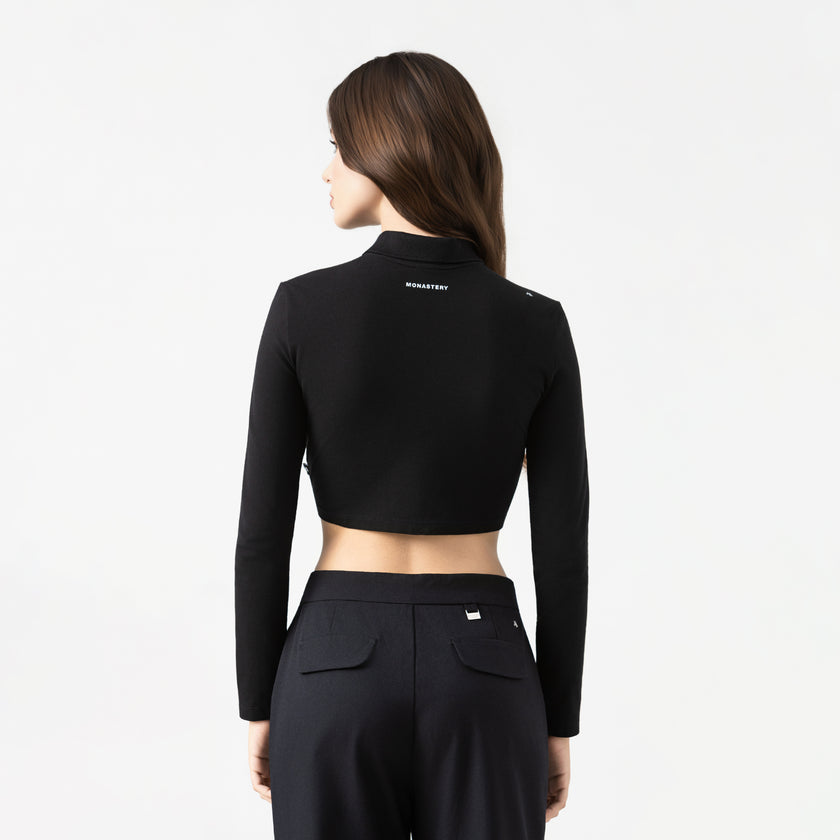 APRILE CROP TOP BLACK W