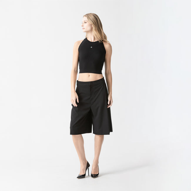 FAIRY KNITTED CROP TOP BLACK W