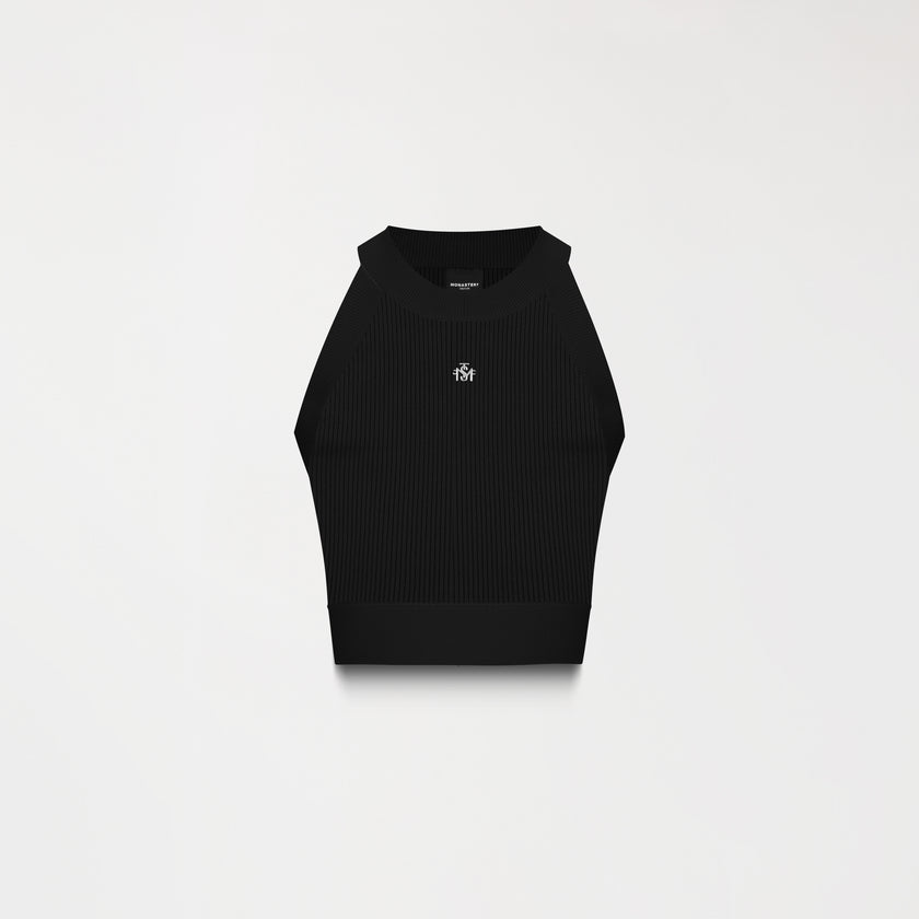 FAIRY KNITTED CROP TOP BLACK W