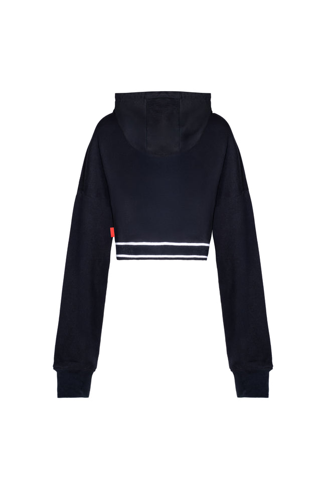 SINCRONIA HOODIE CROP BLACK