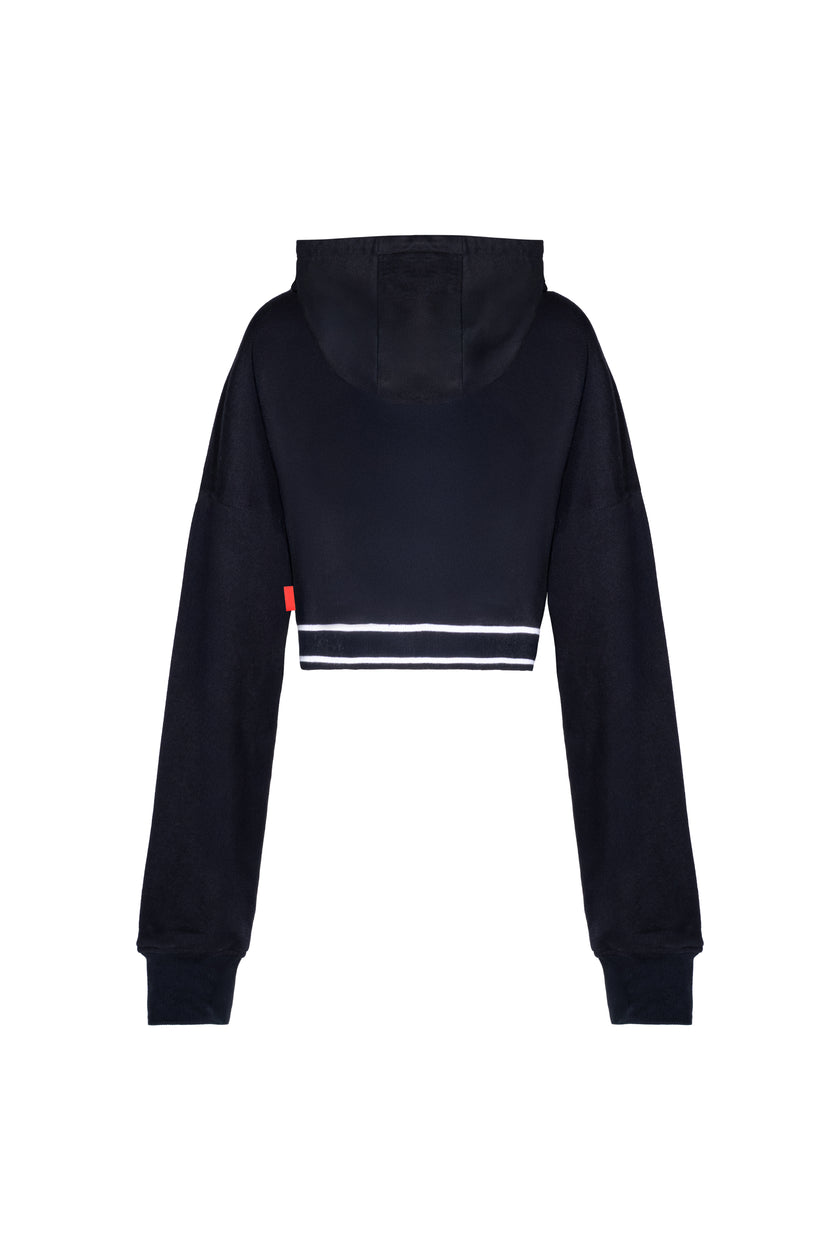 SINCRONIA HOODIE CROP BLACK