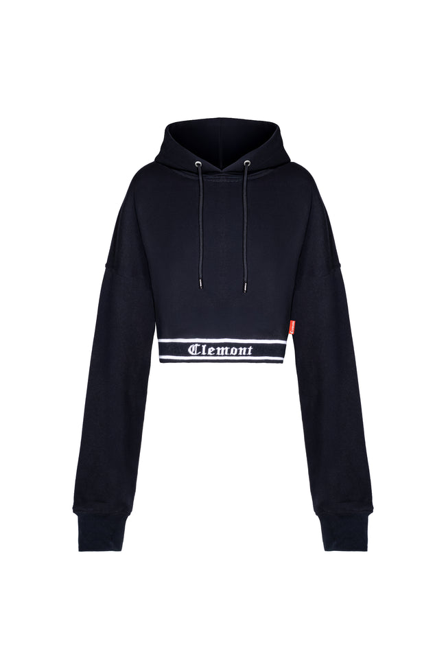 SINCRONIA HOODIE CROP BLACK