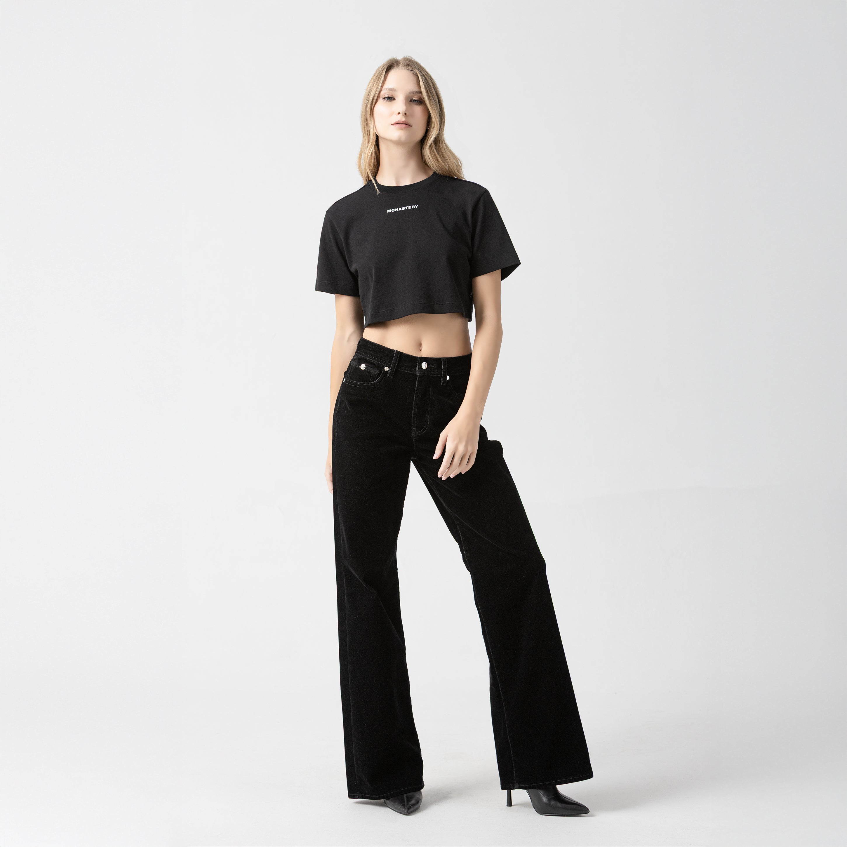 KASSIA CROP TOP BLACK W
