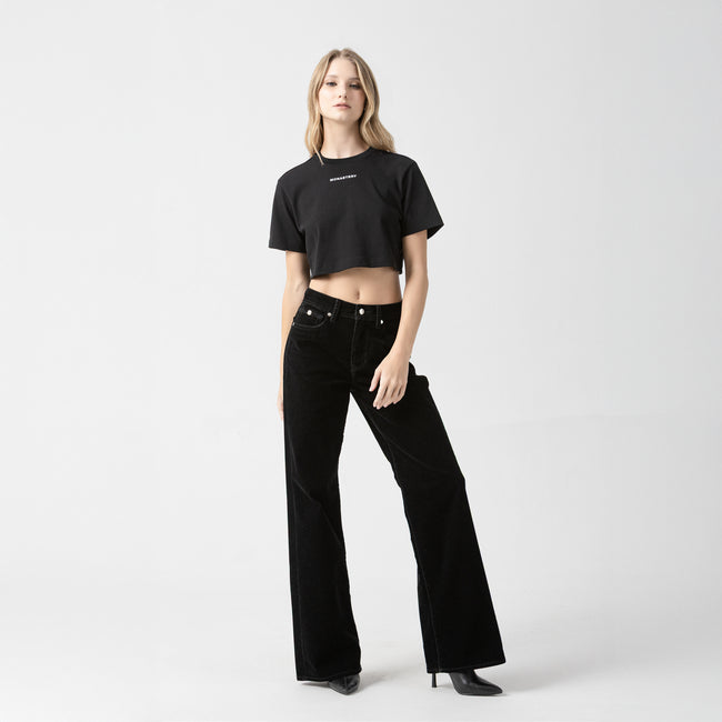 KASSIA CROP TOP BLACK W