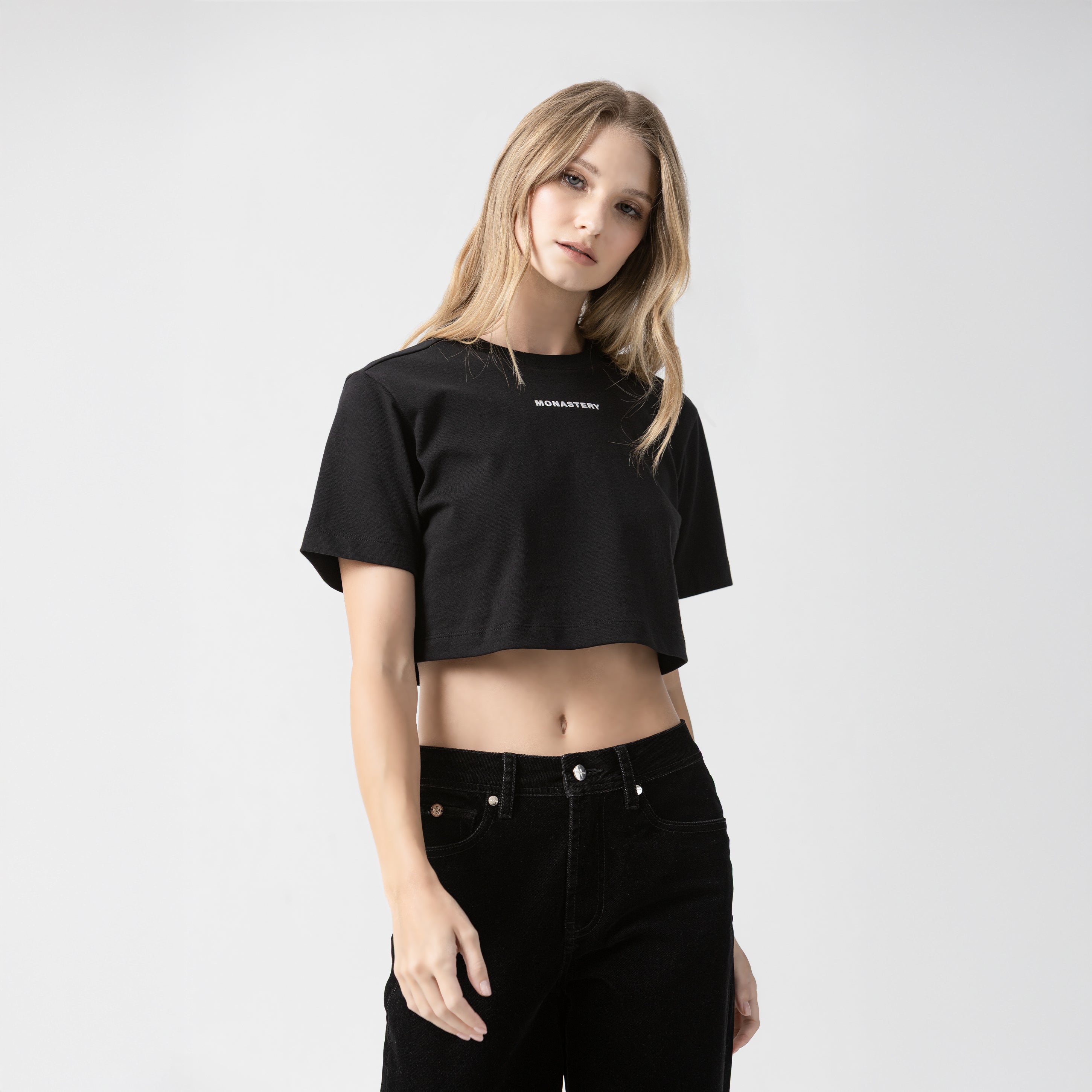KASSIA CROP TOP BLACK W