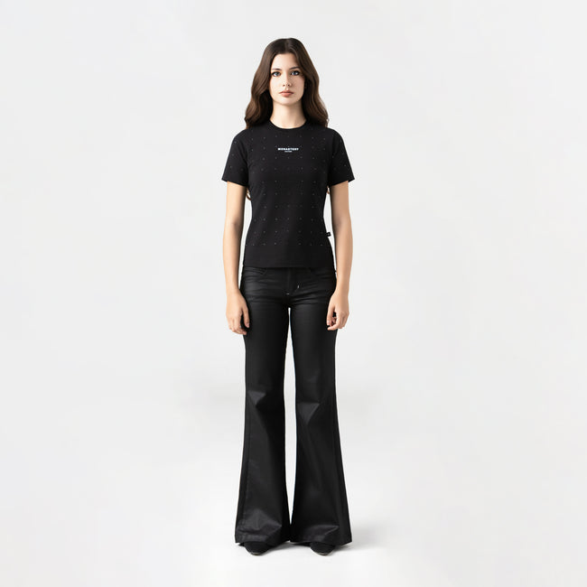 QYLLA T-SHIRT BLACK W