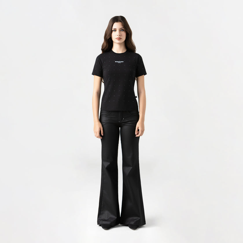 QYLLA T-SHIRT BLACK W