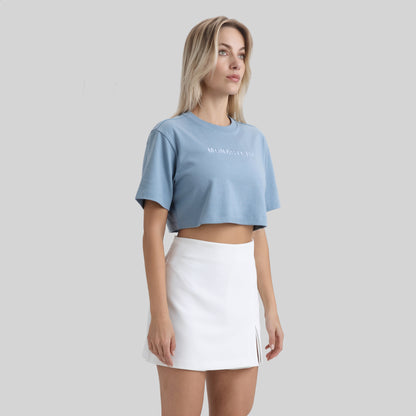 VETTEL CROP TOP FADED DENIM W