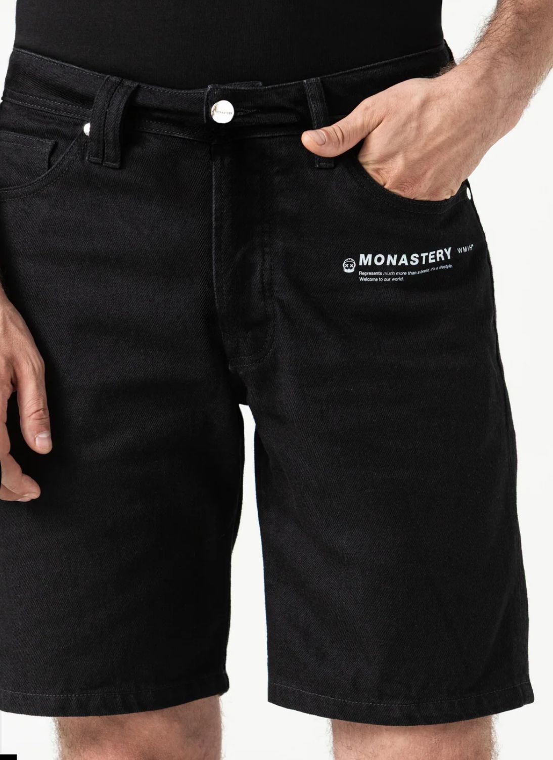 PANTRER DENIM SHORT MEN BLACK